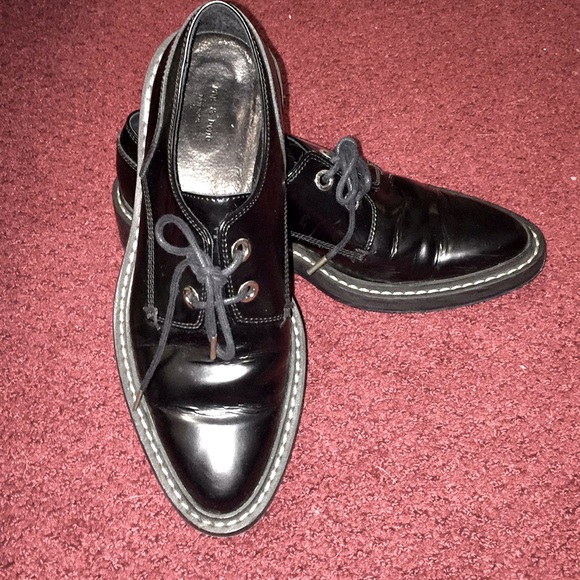 Rag & Bone Black Leather Shoes - Picture 1 of 8